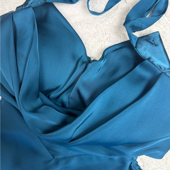 Lulu's Strapless Teal Dress - Picture 3 of 11